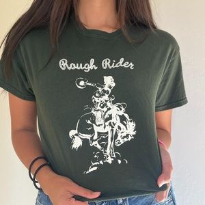 Brandy Melville Rough Rider Cropped T-Shirt